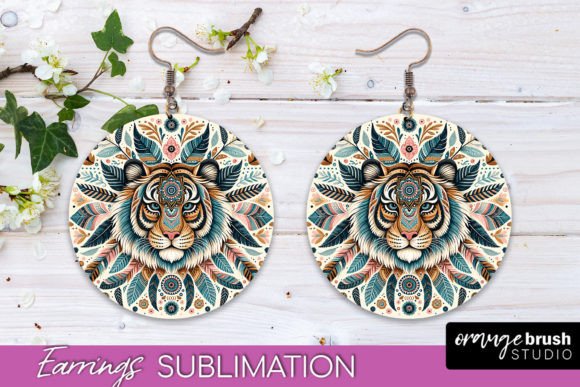 Download Boho Mandala Round Earrings Sublimation - Boho mandala Collection