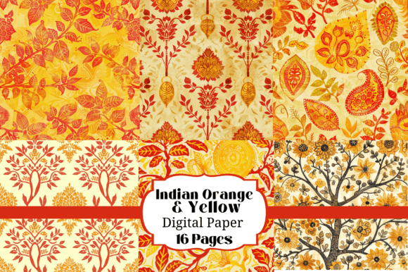 Download 16 Yellow Orange Seamless India Prints - India Collection