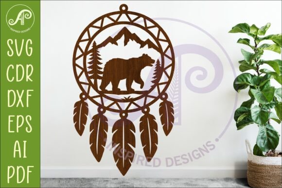 Download Bear Dreamcatcher Laser Cut File, Wild - Premium Resources