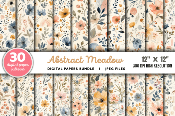Download Abstract Meadow Flower Pattern Bundle - Abstract Collection
