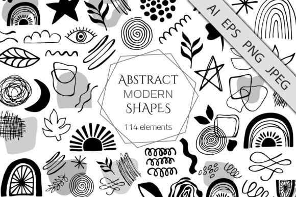 Download Black Modern Abstract Design Shapes - Abstract Collection